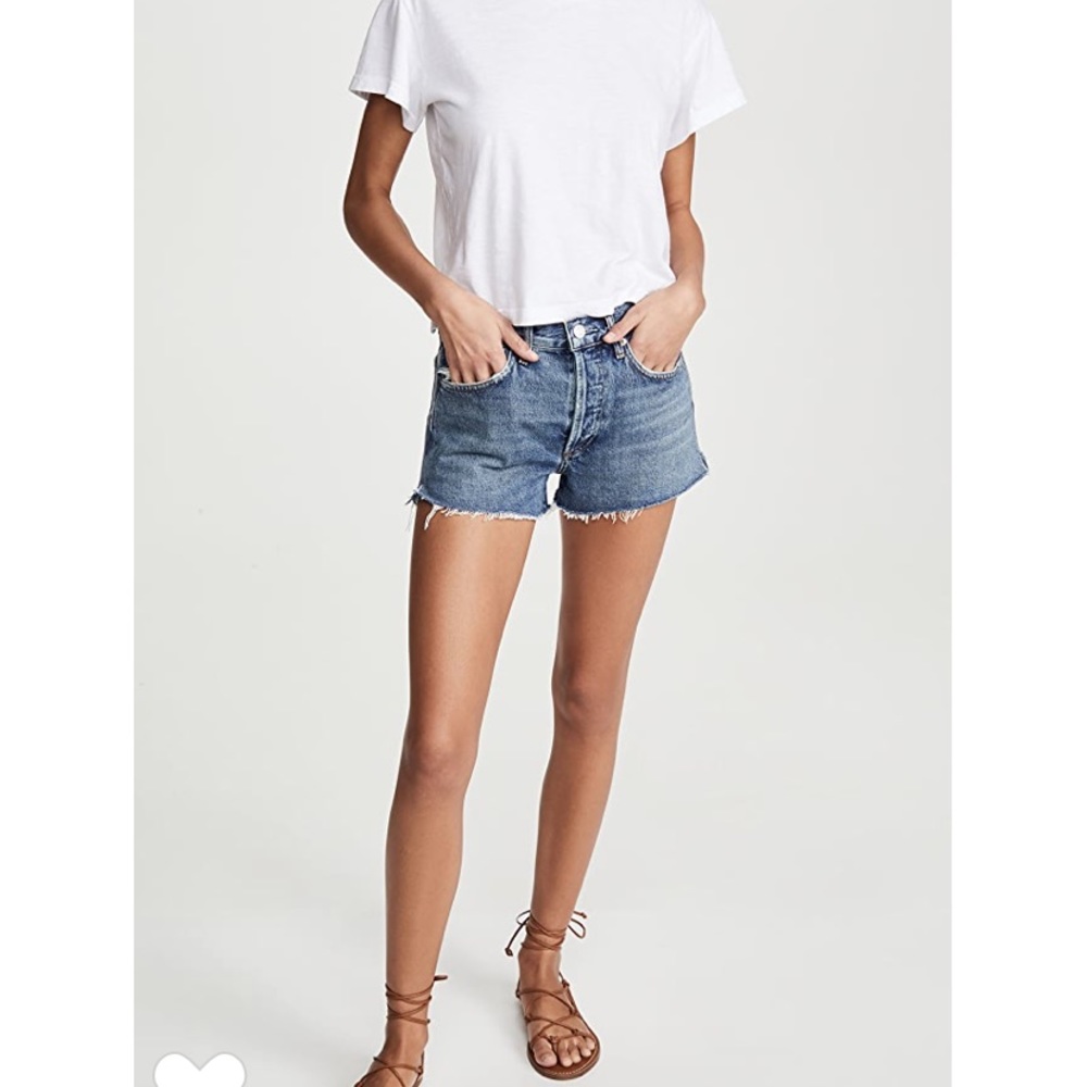 AGOLDE PARKER VINTAGE CUT OFF SHORT IN LOWKEY